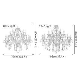 Lampadario in cristallo europeo ambra grande