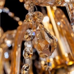 Lampadario in cristallo europeo ambra grande