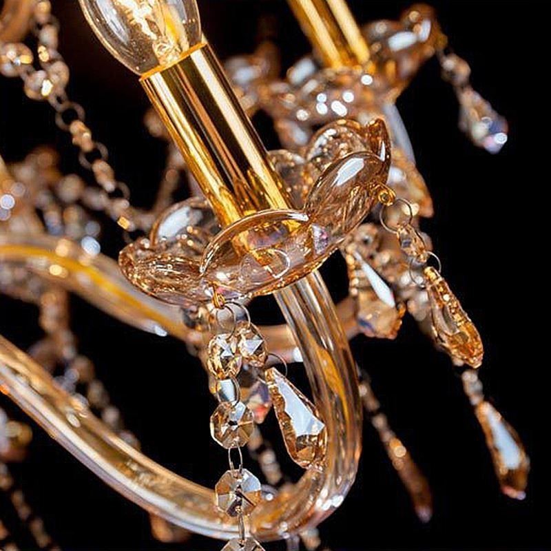 Lampadario in cristallo europeo ambra grande