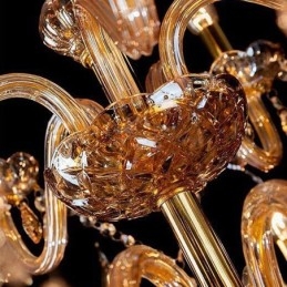 Lampadario in cristallo europeo ambra grande