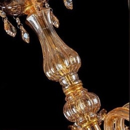 Lampadario in cristallo europeo ambra grande