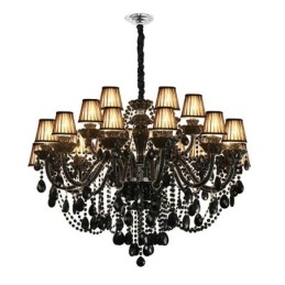 Lampadario in cristallo stile europeo, luce pendente nera