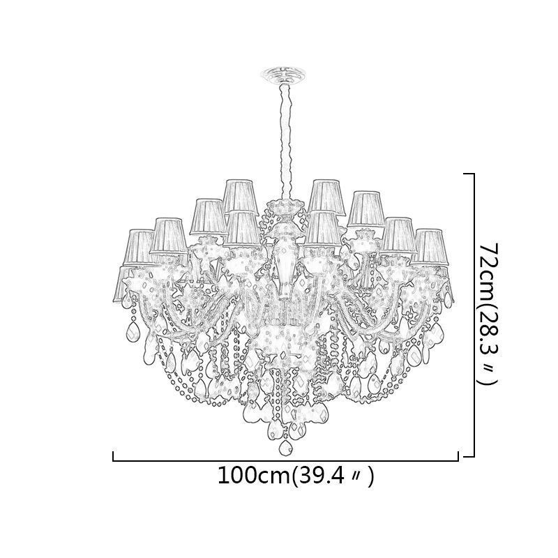 Lampadario in cristallo stile europeo, luce pendente nera