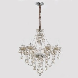 Lampadario in cristallo cognac, plafoniera in stile europeo