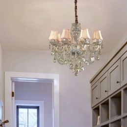 Lampadario in cristallo cognac, plafoniera in stile europeo