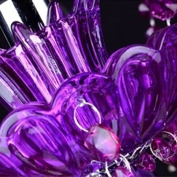 Lampadario europeo in cristallo viola