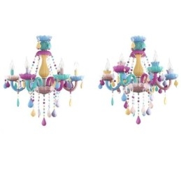 Lampadario a sospensione in cristallo colorato stile europeo Macaron