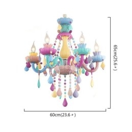 Lampadario a sospensione in cristallo colorato stile europeo Macaron