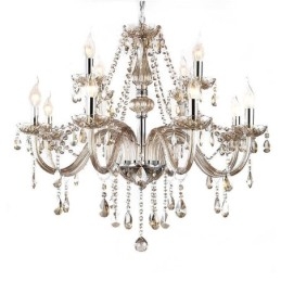 Lampadario a soffitto in cristallo cognac stile europeo