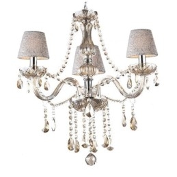 Lampadario classico in cristallo europeo color cognac