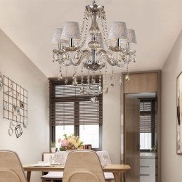 Lampadario classico in cristallo europeo color cognac