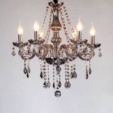 Lampadario di cristallo stile europeo in vetro, 6/8/10/8+4/10+5 luci, attacco E12/E14