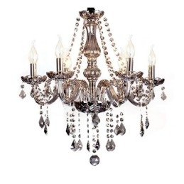 Lampadario di cristallo stile europeo in vetro, 6/8/10/8+4/10+5 luci, attacco E12/E14