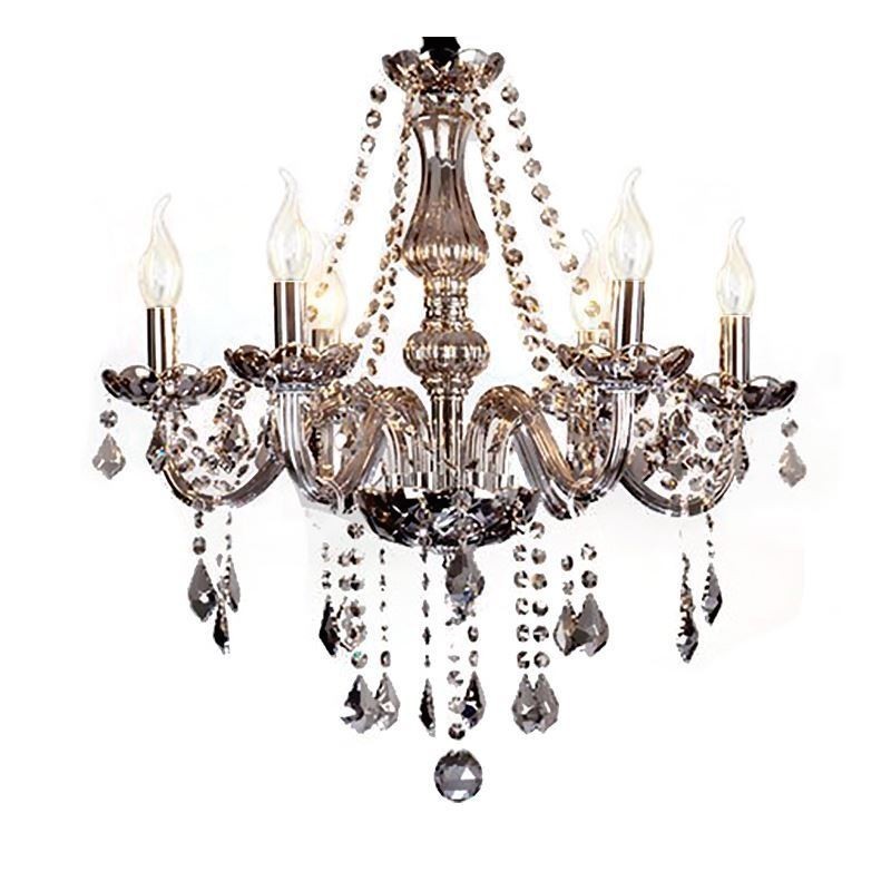 Lampadario di cristallo stile europeo in vetro, 6/8/10/8+4/10+5 luci, attacco E12/E14