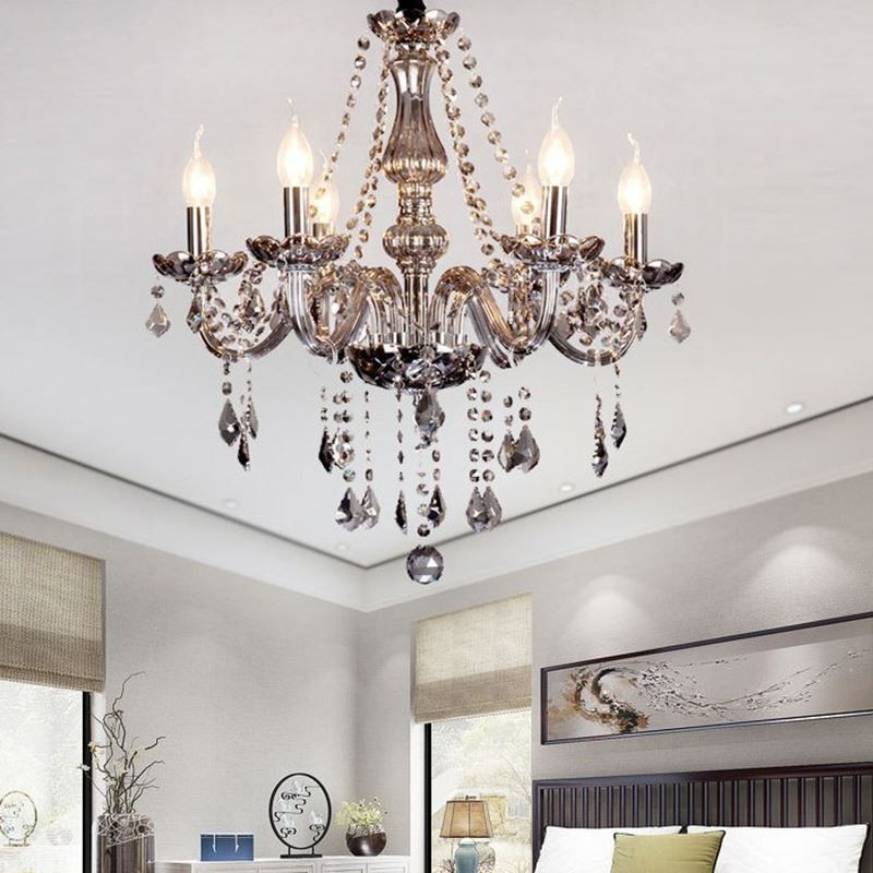 Lampadario di cristallo stile europeo in vetro, 6/8/10/8+4/10+5 luci, attacco E12/E14