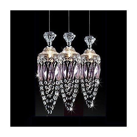 Lampadario in cristallo moderno contemporaneo cromo viola