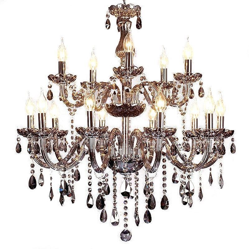 Grande lampadario a sospensione in cristallo stile europeo elegante