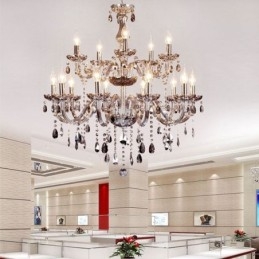 Grande lampadario a sospensione in cristallo stile europeo elegante