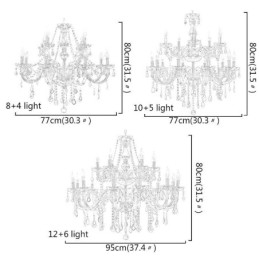 Grande lampadario a sospensione in cristallo stile europeo elegante