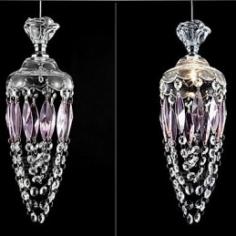 Lampadario in cristallo moderno contemporaneo cromo viola