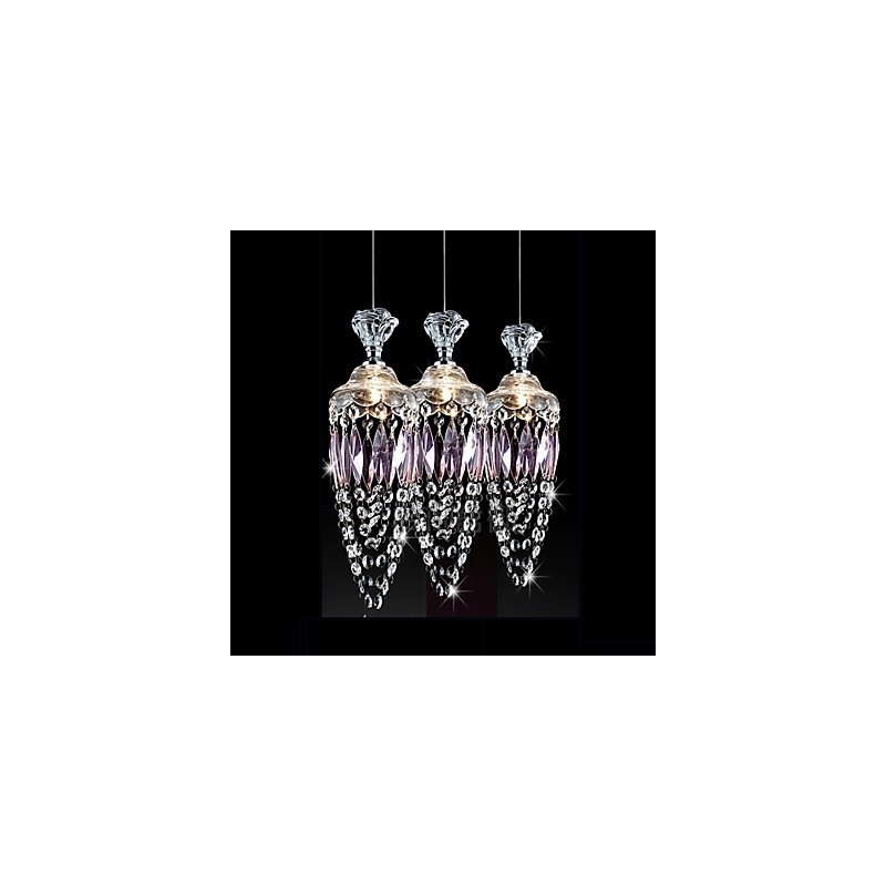 Lampadario in cristallo moderno contemporaneo cromo viola