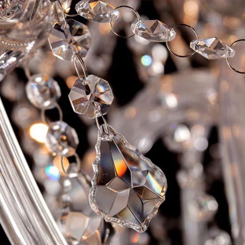 Lampadario a sospensione europeo in cristallo trasparente