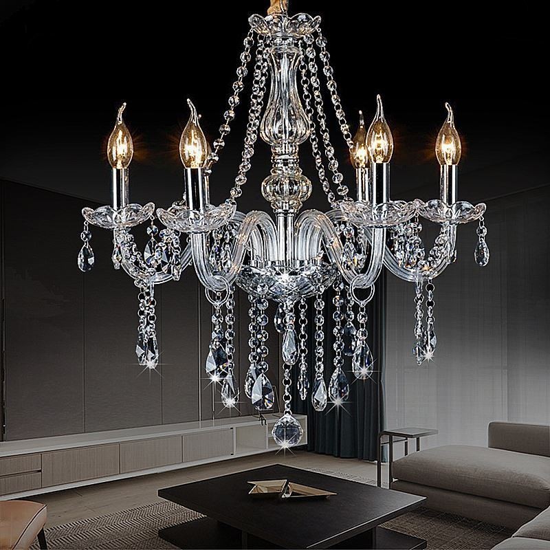 Lampadario di cristallo europeo trasparente