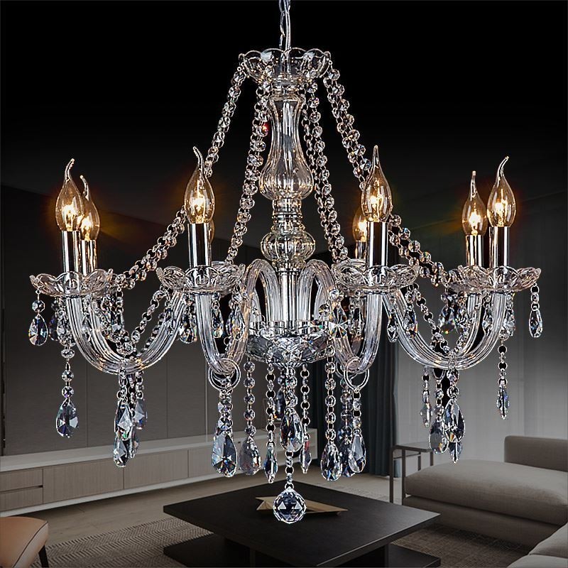 Lampadario di cristallo europeo trasparente