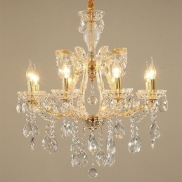 Lampadario a sospensione in cristallo stile europeo 6/8 luci E12/E14 60x65 cm
