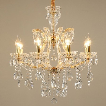Lampadario a sospensione in cristallo stile europeo 6/8 luci E12/E14 60x65 cm