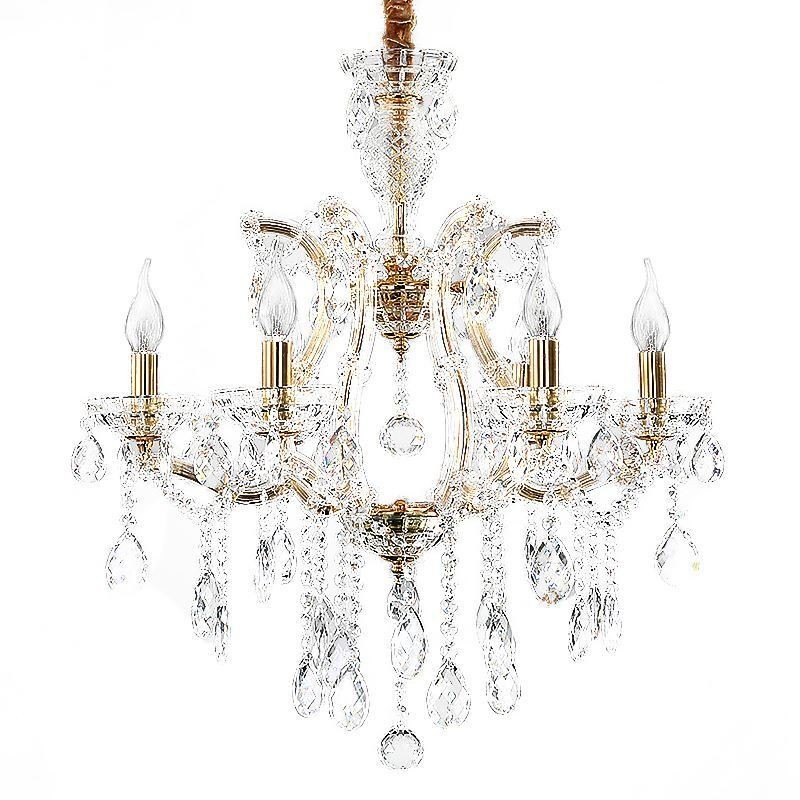 Lampadario a sospensione in cristallo stile europeo 6/8 luci E12/E14 60x65 cm