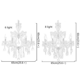 Lampadario a sospensione in cristallo stile europeo 6/8 luci E12/E14 60x65 cm