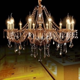 Grande lampadario a sospensione in cristallo stile europeo di lusso