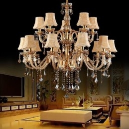 Lampadario di cristallo di lusso europeo ambra