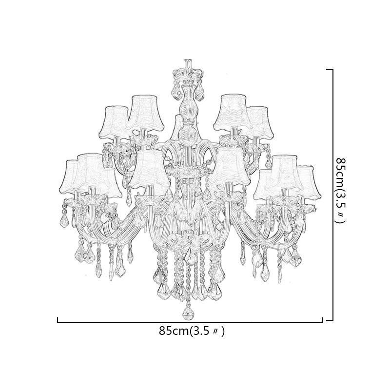 Lampadario di cristallo di lusso europeo ambra