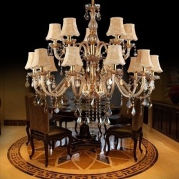 Lampadario di cristallo di lusso europeo ambra