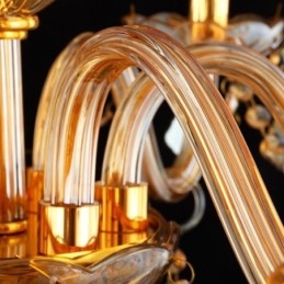 Lampadario di cristallo di lusso europeo ambra