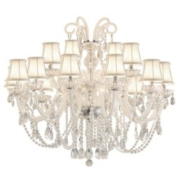 Grande lampadario europeo in cristallo bianco