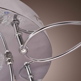 Lampada da soffitto a filo G4 in ferro con paralumi in cristallo argentati