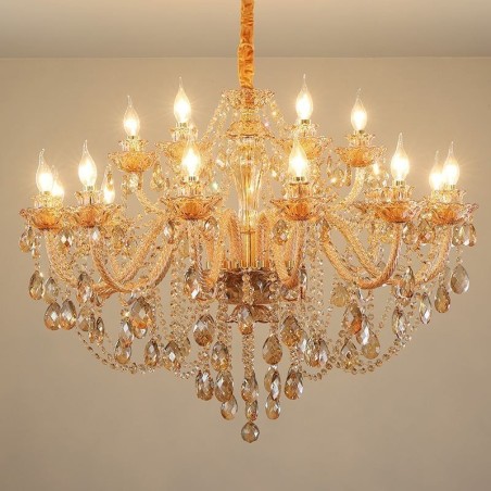 Lampadario di cristallo europeo Cognac a sospensione