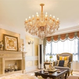Lampadario di cristallo europeo Cognac a sospensione