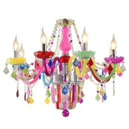 Lampadario da soffitto in cristallo colorato stile europeo
