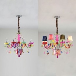 Lampadario da soffitto in cristallo colorato stile europeo