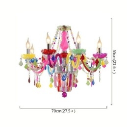 Lampadario da soffitto in cristallo colorato stile europeo