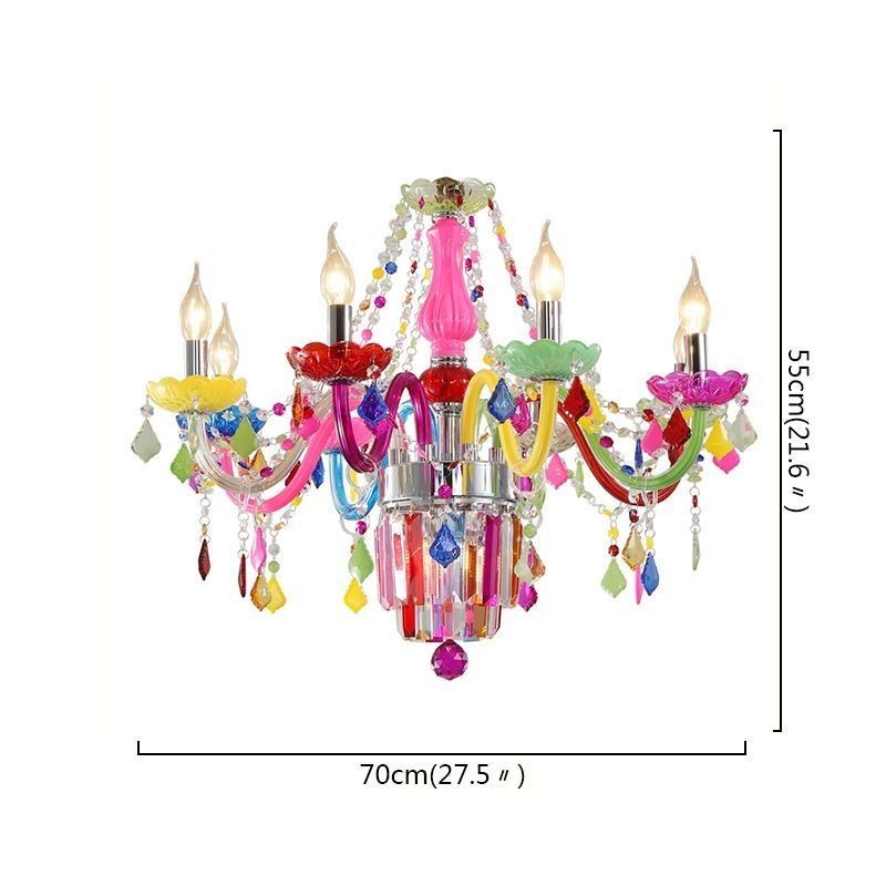 Lampadario da soffitto in cristallo colorato stile europeo