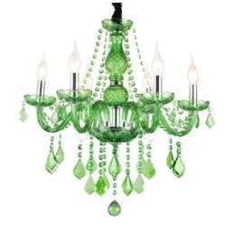Lampadario a sospensione in cristallo stile europeo verde erba