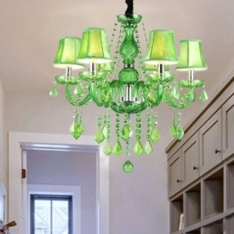 Lampadario a sospensione in cristallo stile europeo verde erba