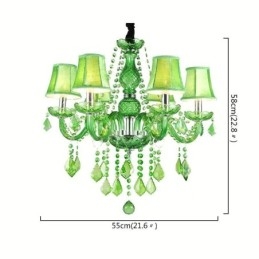 Lampadario a sospensione in cristallo stile europeo verde erba
