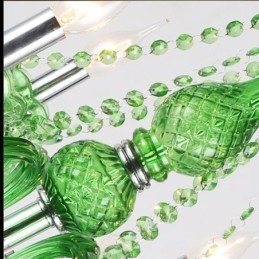 Lampadario a sospensione in cristallo stile europeo verde erba