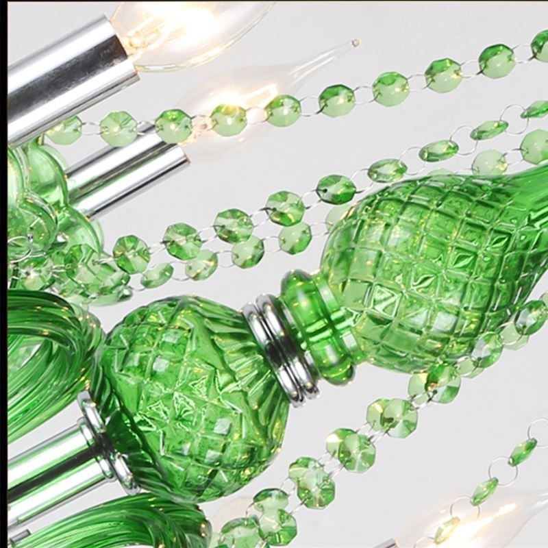 Lampadario a sospensione in cristallo stile europeo verde erba